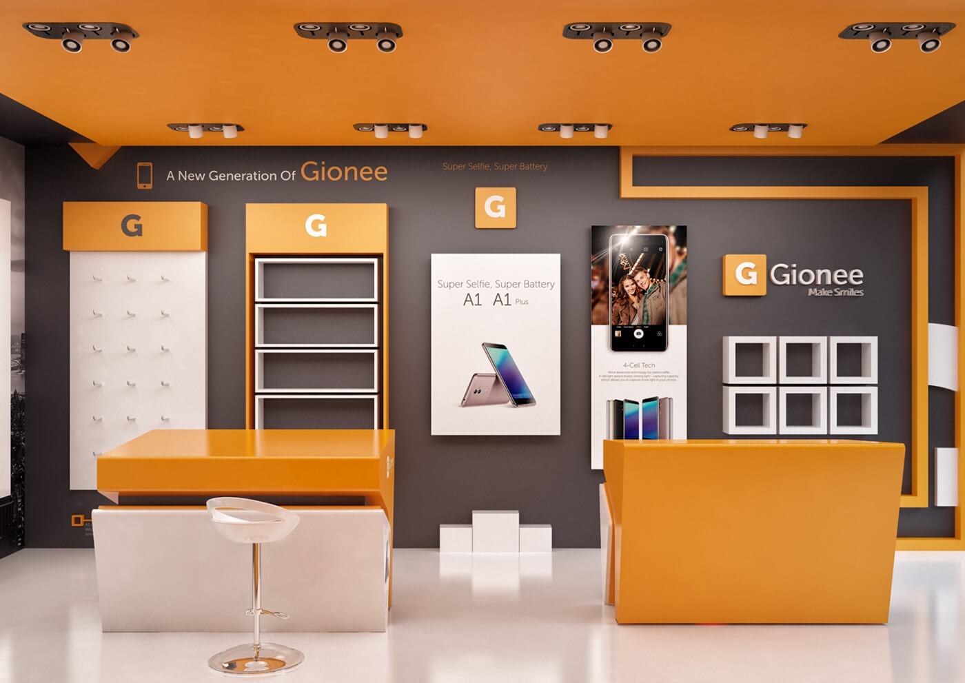 Cell phone store interior design ideas