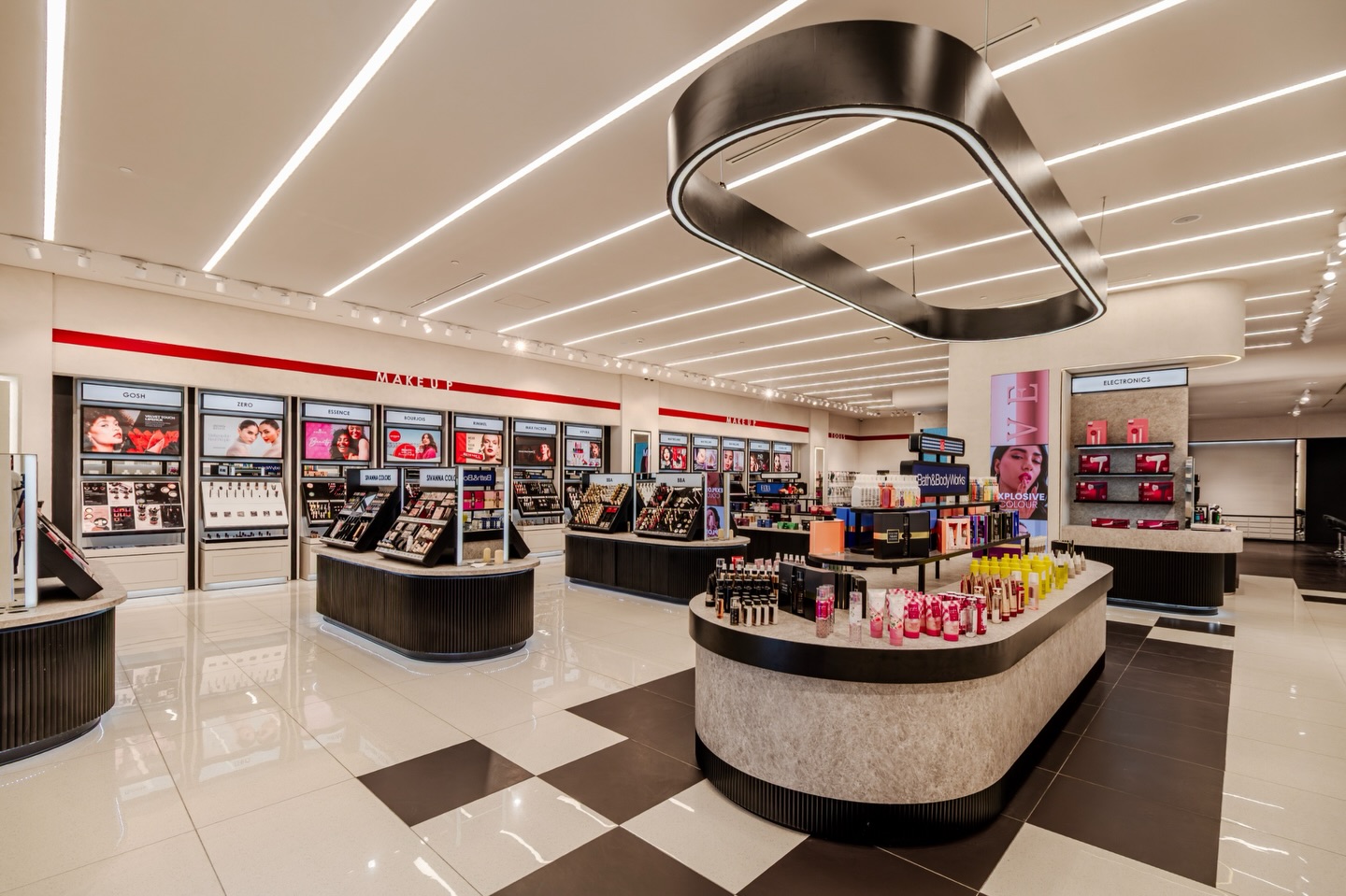 Minimalist Layout Of Makeup City’s Modern Beauty Store