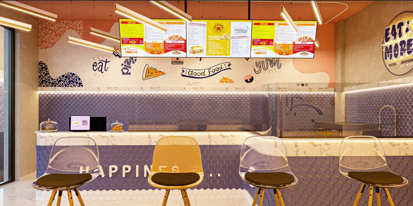 How to design a simple yet attractive pizza store