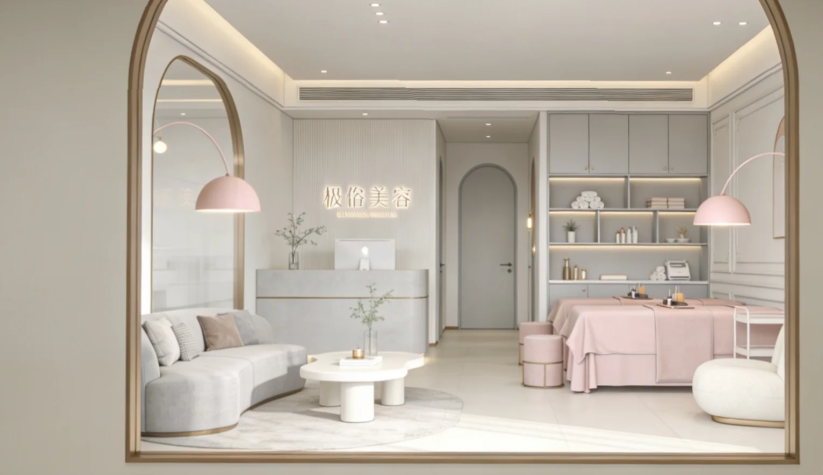 Custom Beauty Salon Furniture – Soft Cream French Style Spa Real Project