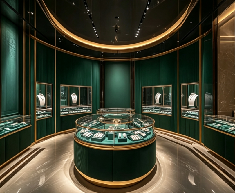 Luxury Jade Boutique Renovation: Dark Green & Gold Finished Showroom Tour
