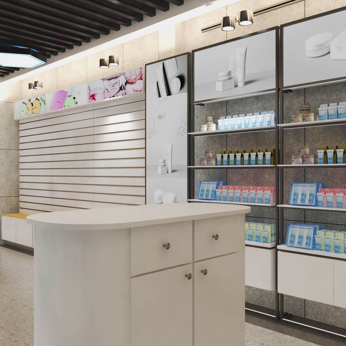 cosmetic shop stands