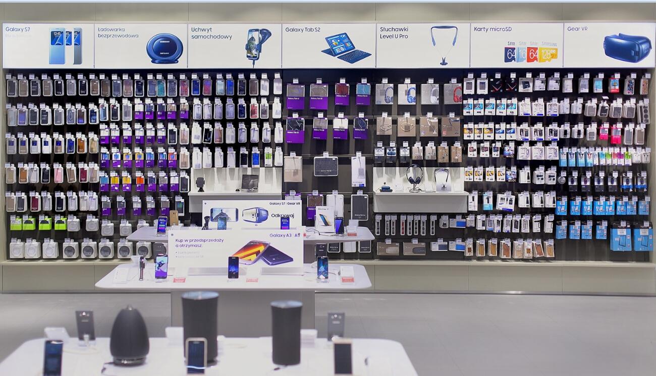 cell phone wall display design