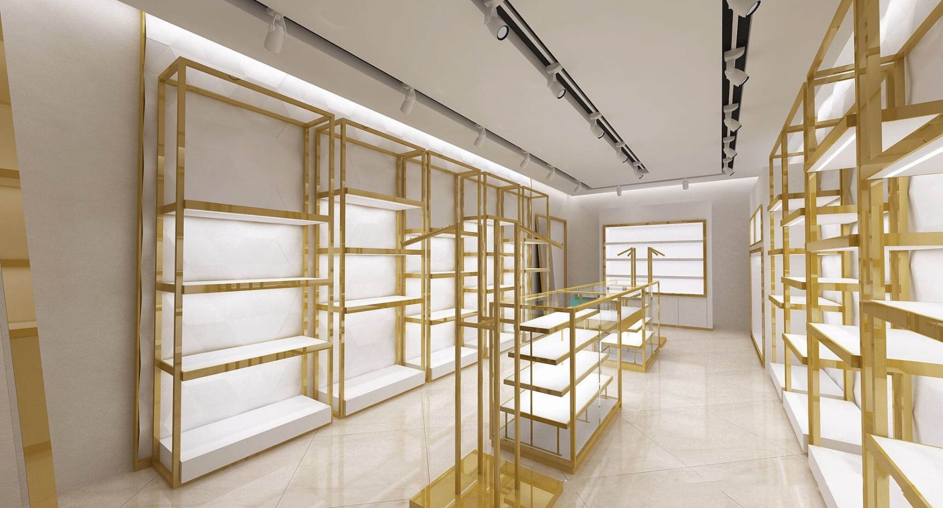 golden display rack