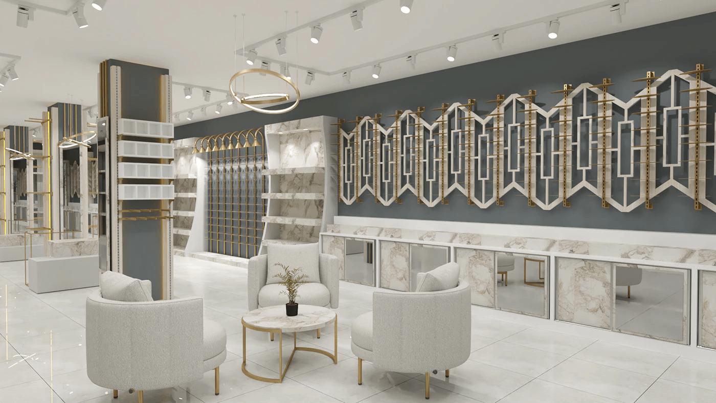 Transform Your Retail Boutique Space With Marble And Gold Luxury Design
