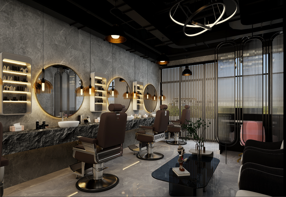 Design a unique barber shop in the United States