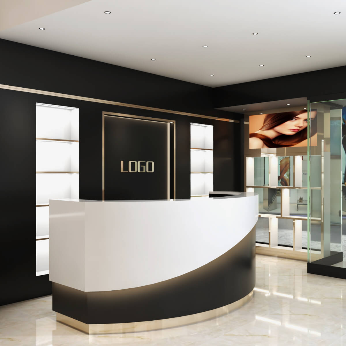 shop reception counter design