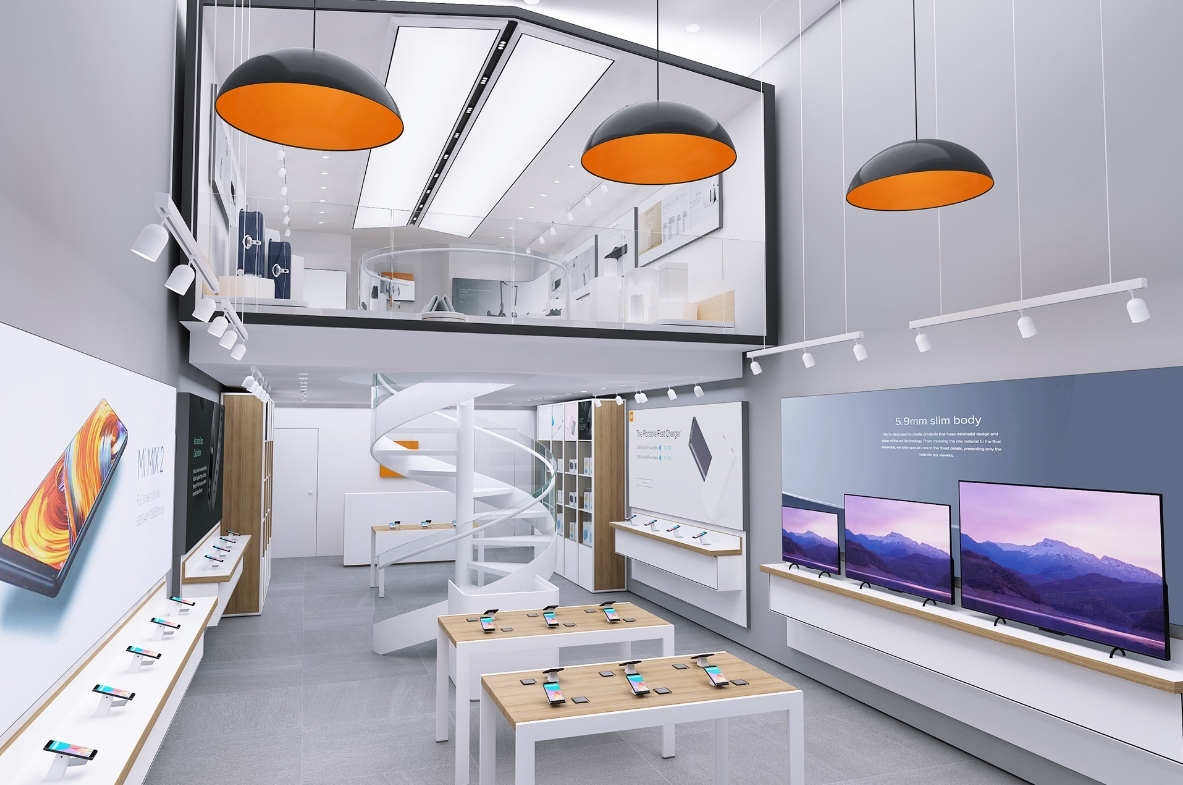 Modern - style Mobile Phone Store Design: Floating Spaces and Spiral Aesthetics, Creating an Eye - catching Retail Space
