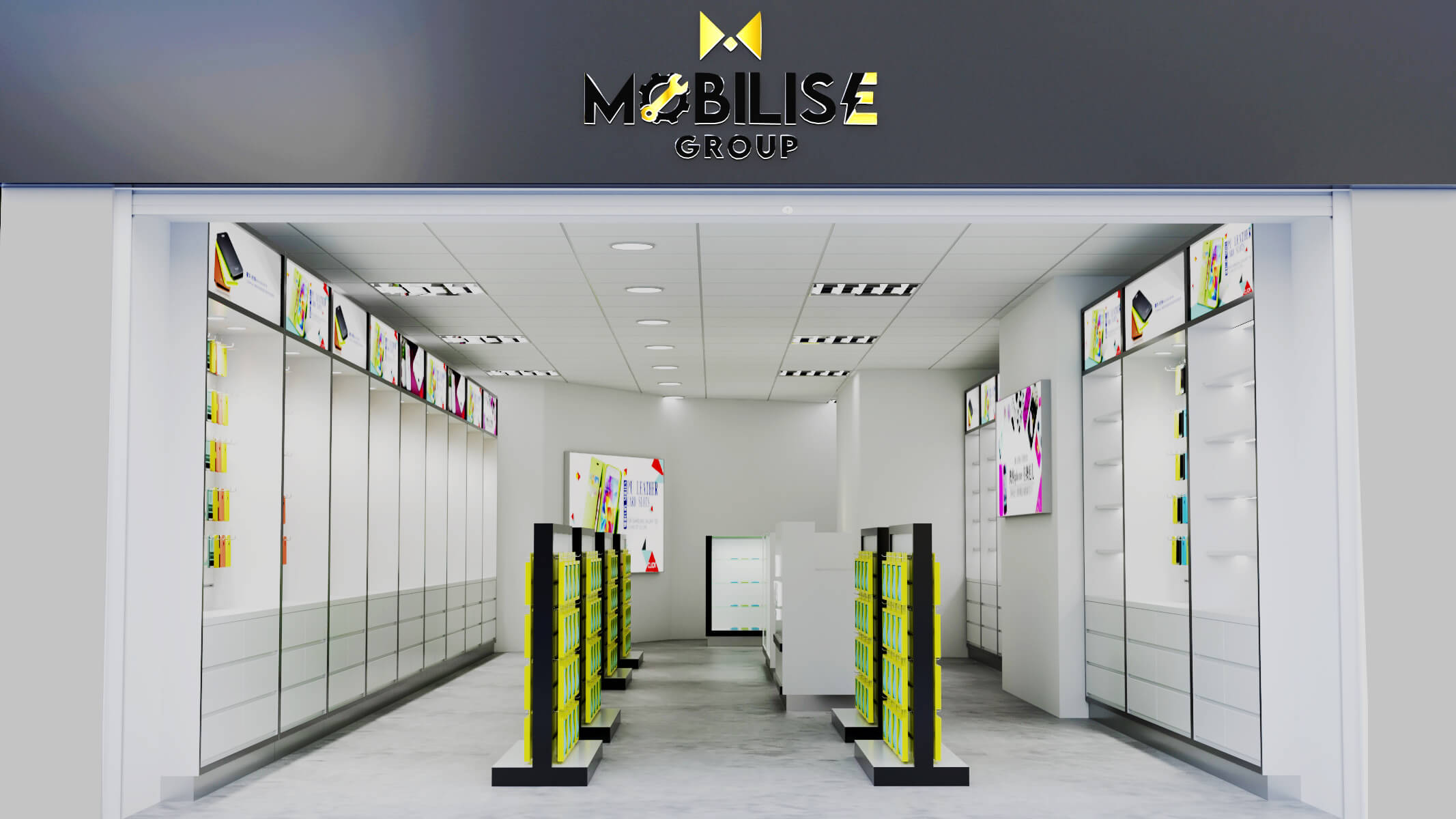 120 SQM Simple and Modern Mobile Phone Store Interior Design 