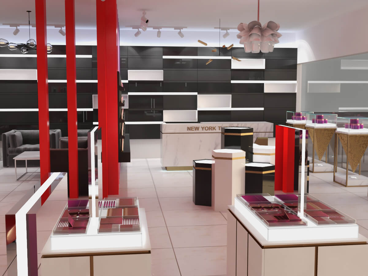 Direct Factory Sale for Cosmetic Display Counter & Makeup  Display Showcase for Cosmetic Store Design