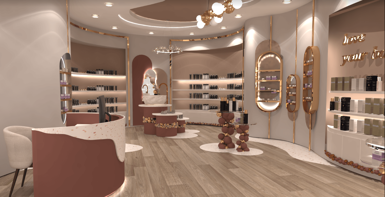 Exquisite cosmetics store design: Bubblzz's unique charm