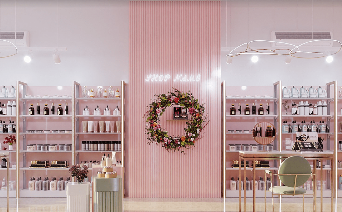 Creating a Charming Pink - themed Cosmetics Store in the US