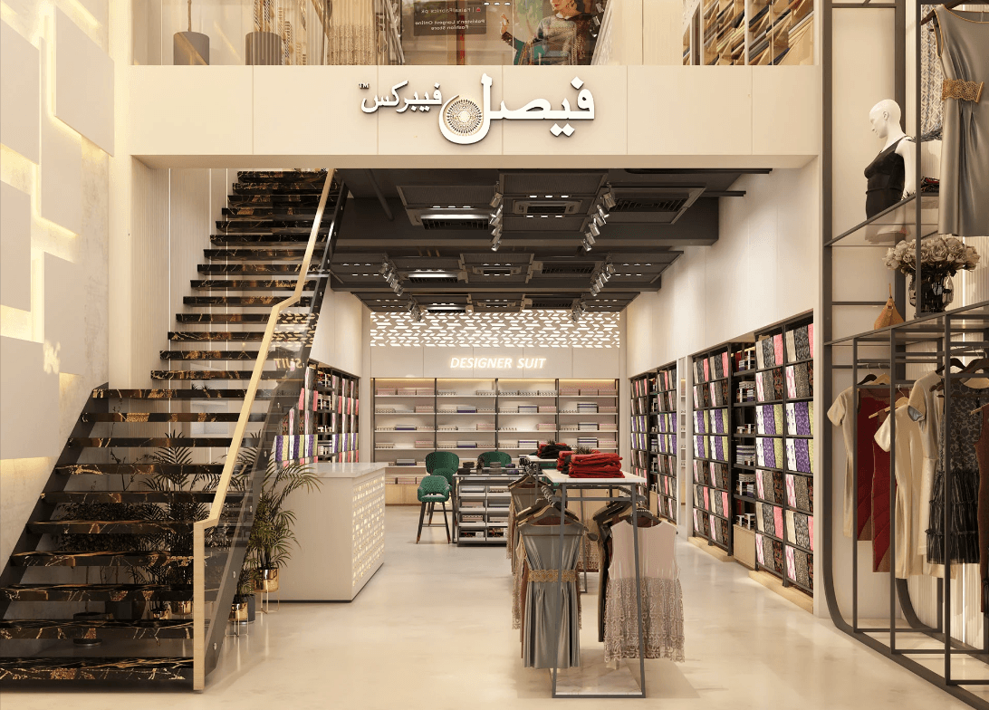 Industrial-style Ceilings Create A High-end Fabric Store Space Atmosphere