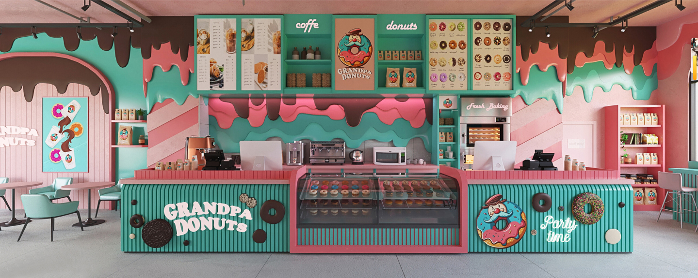 Funny Donut Shop Design Key Point