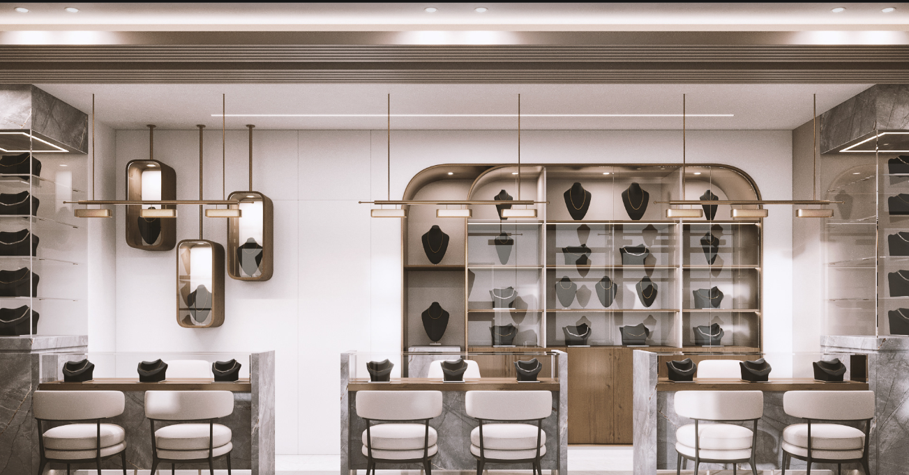 Why not design a luxurious and elegant jewelry store?