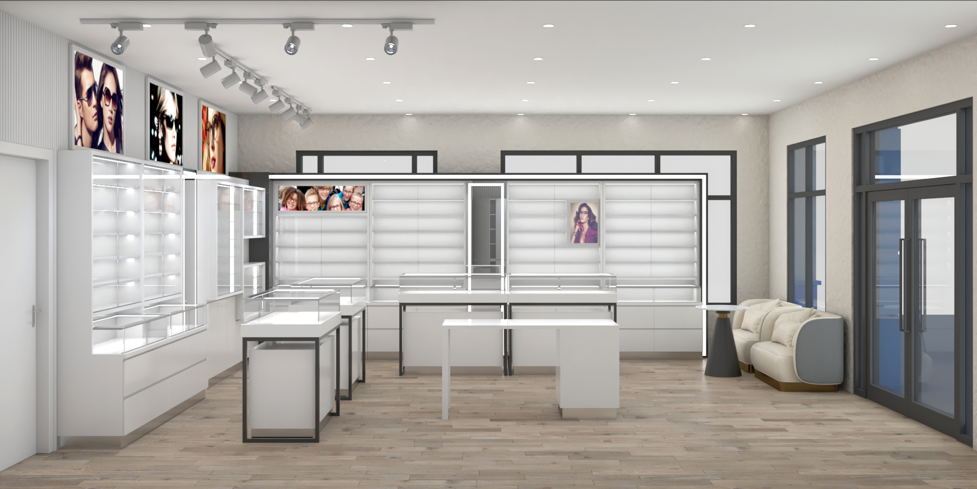 Modern Bright Optical Shop Interior Design