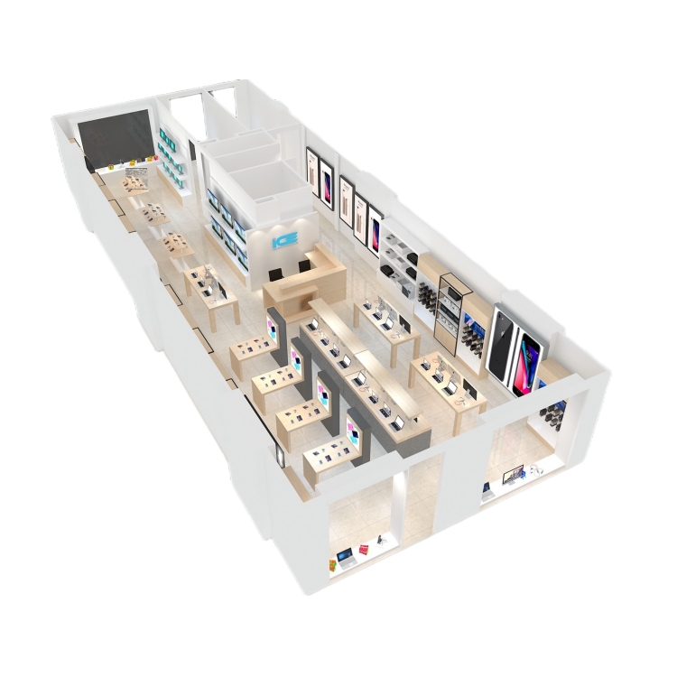 Mobile Phone Shop 3D Design Electronic Products Display Cabinet Production Supplier