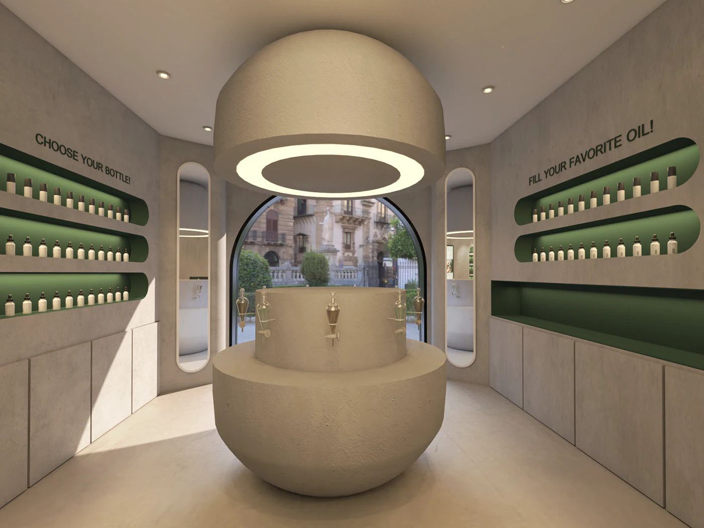 Eye-catching Skincare Store Round Display Counter