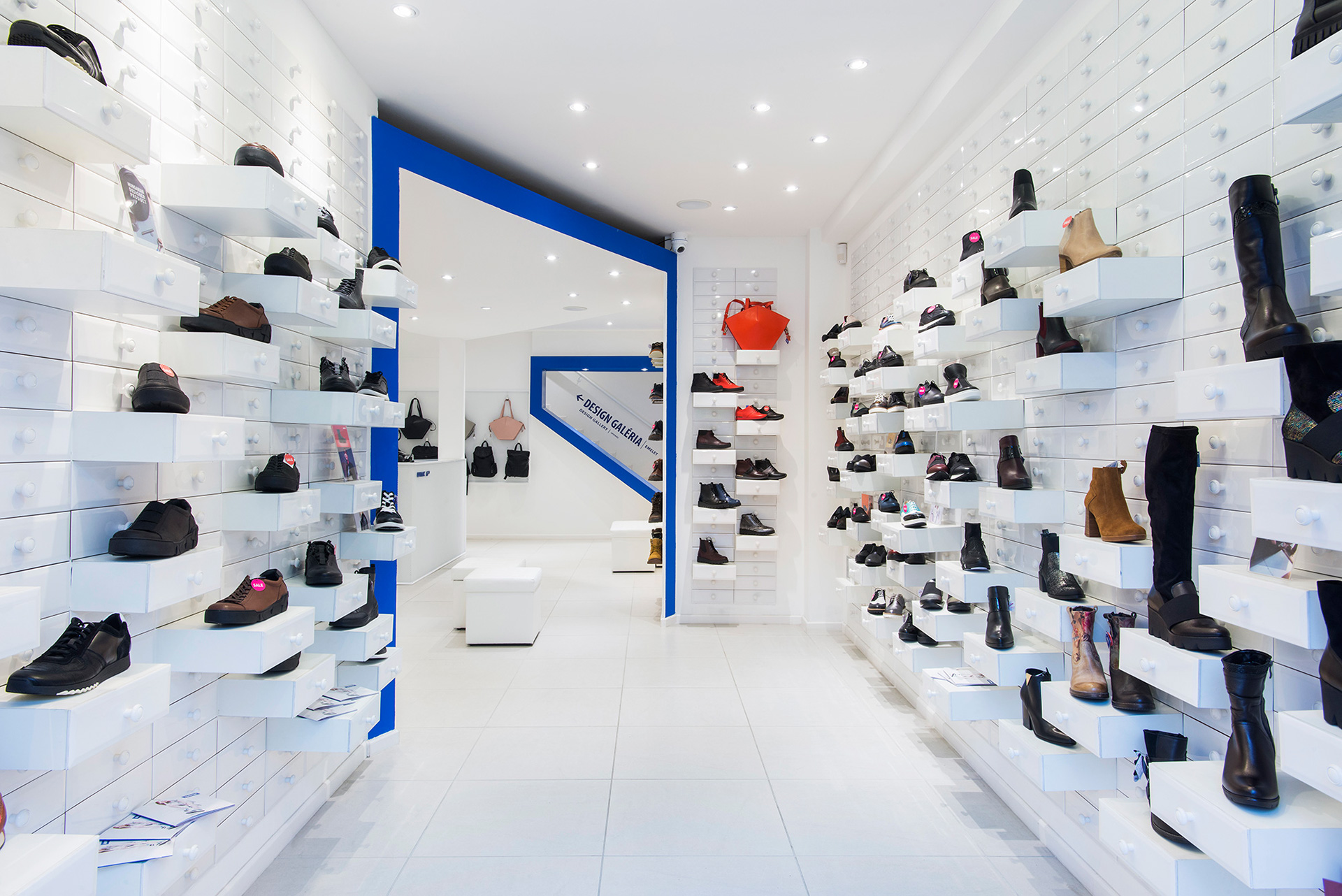 white shoe store design