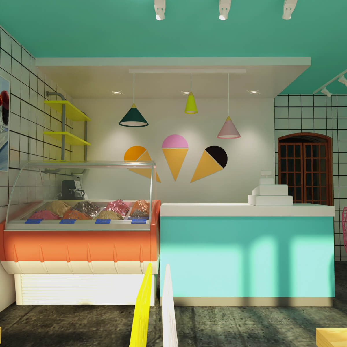 ice cream shop design