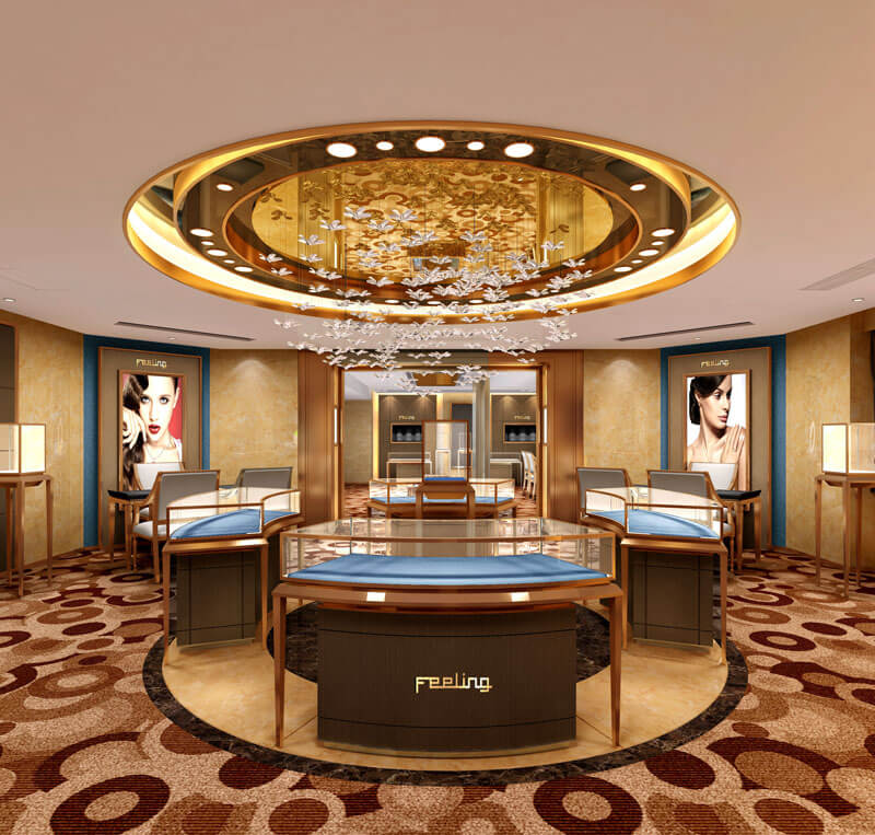 wooden jewelry shopfitting