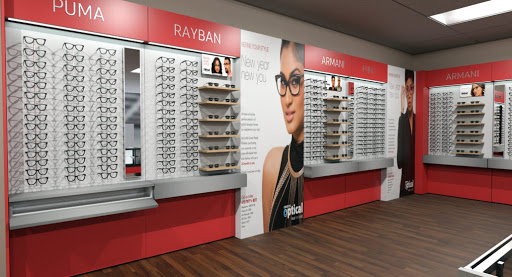 red optical frame display