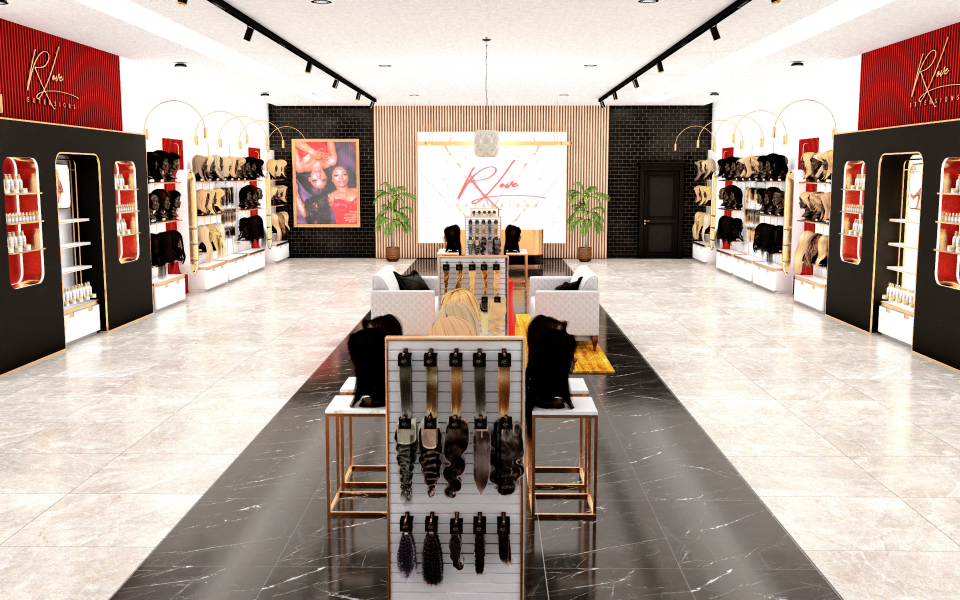 A Professional Wig Retail Store Design Refer