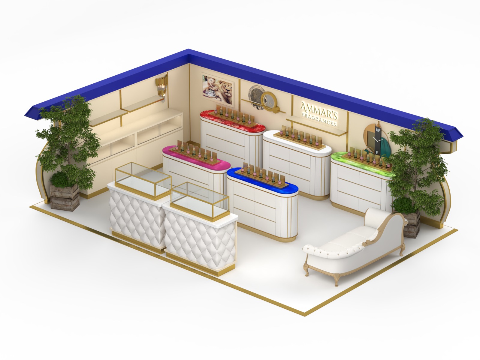 Luxury Perfume Mall Kiosk 