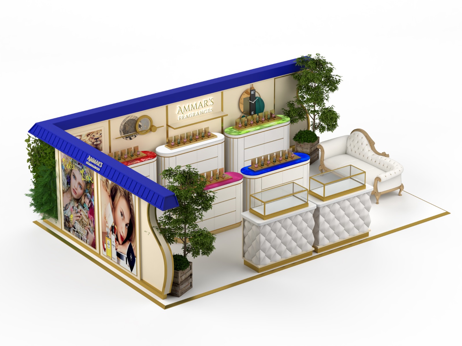 Luxury Perfume Mall Kiosk 