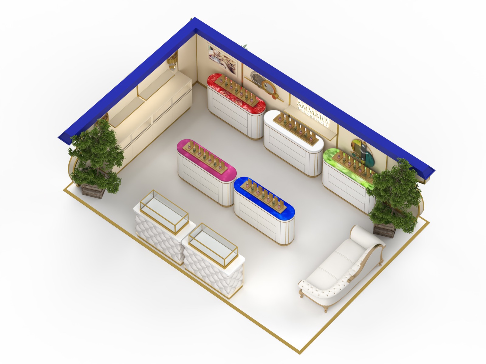 Luxury Perfume Mall Kiosk 