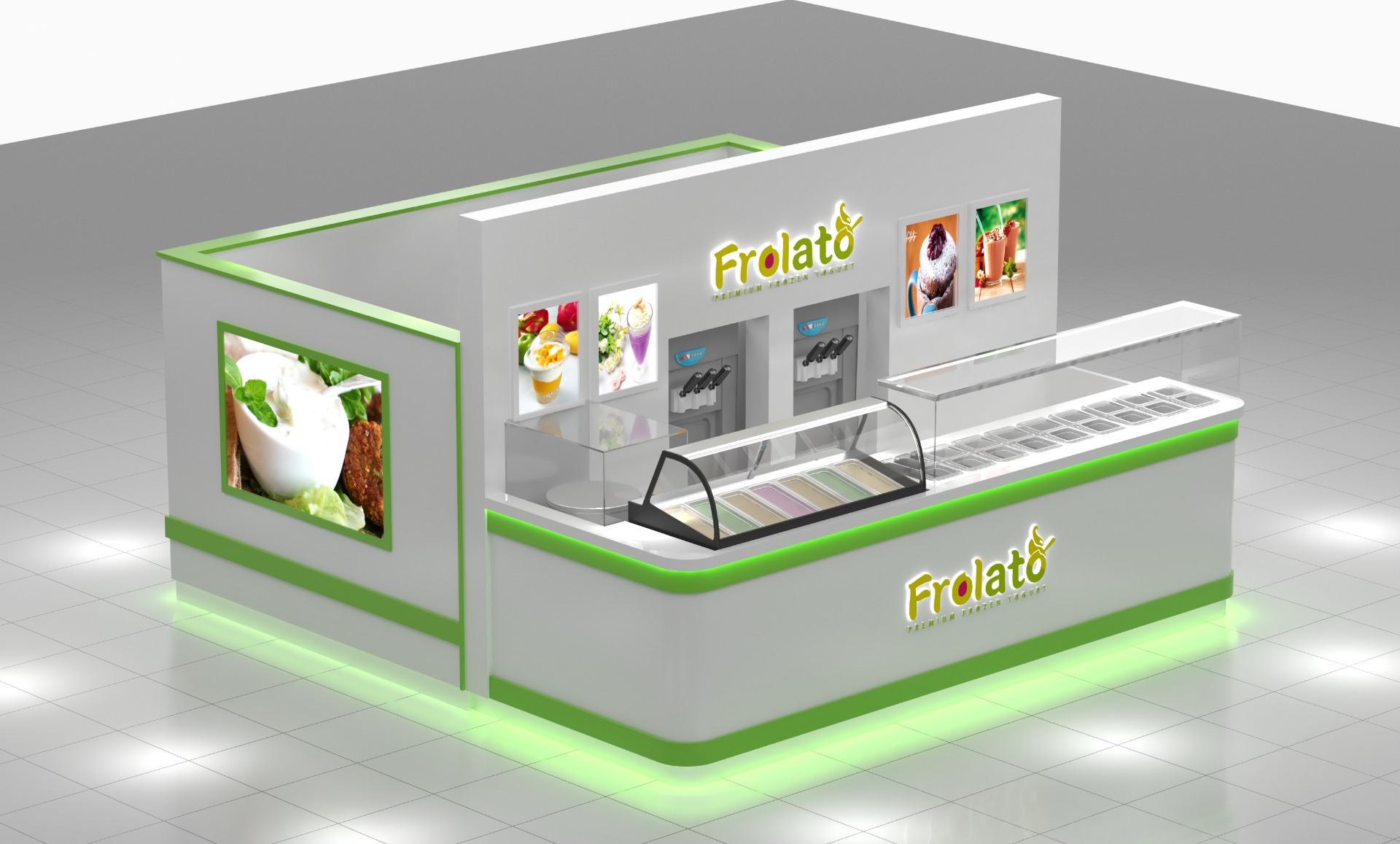 frozen yogurt kiosk
