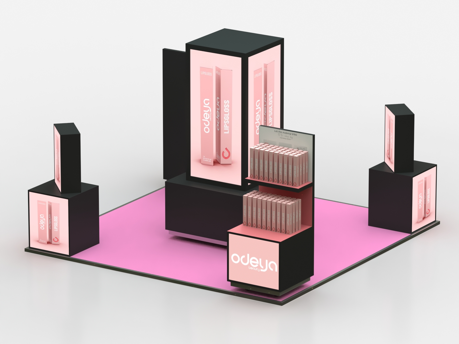 Pink Cosmetic Showcase 
