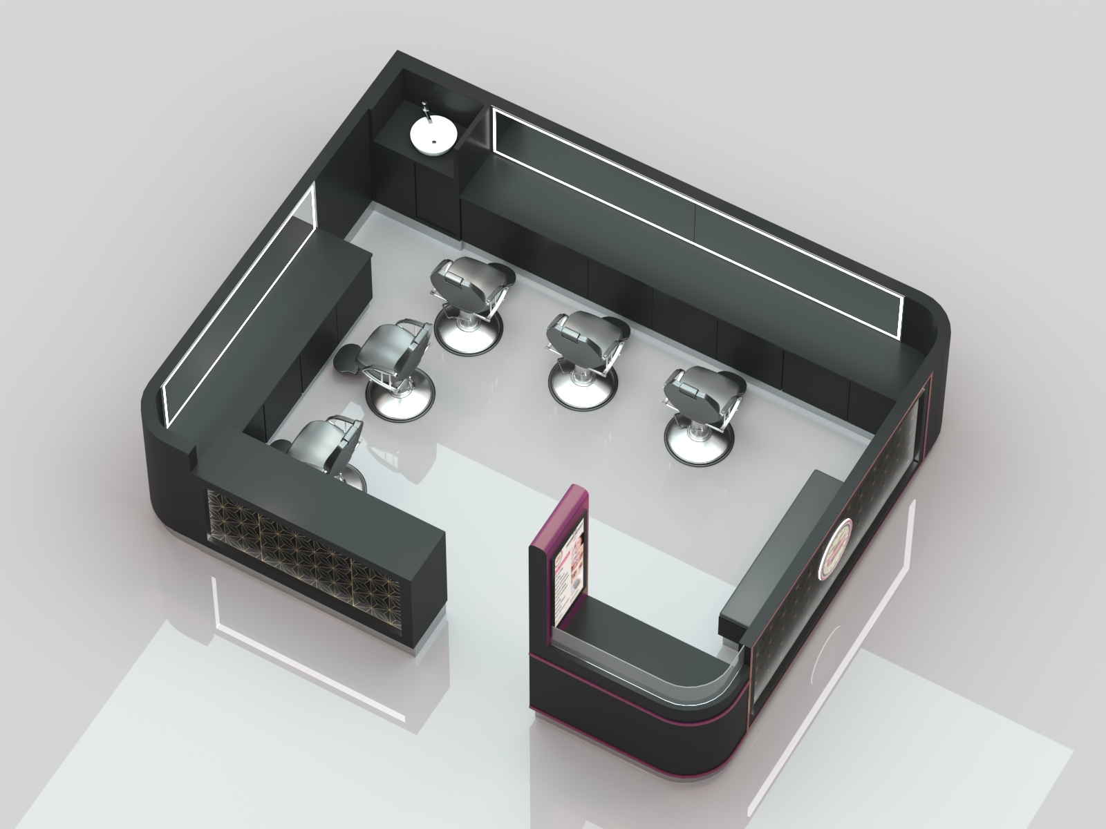 eyebrow threading kiosk
