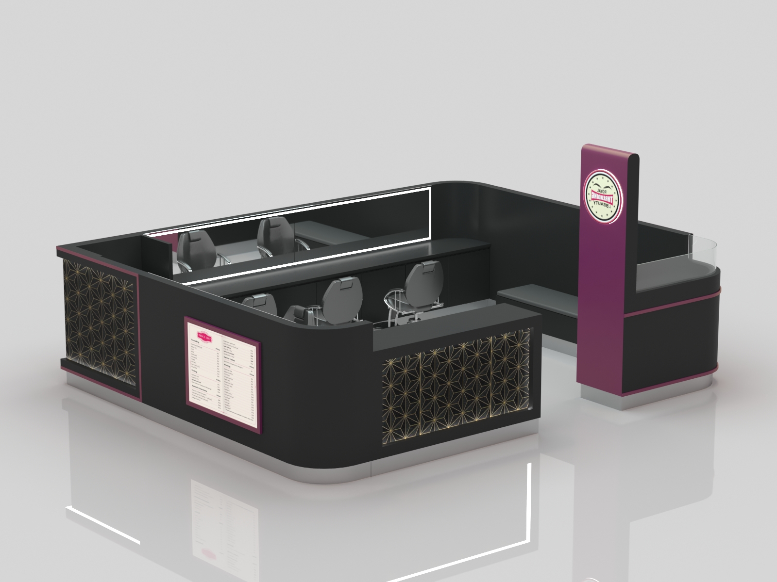 eyebrow threading kiosk