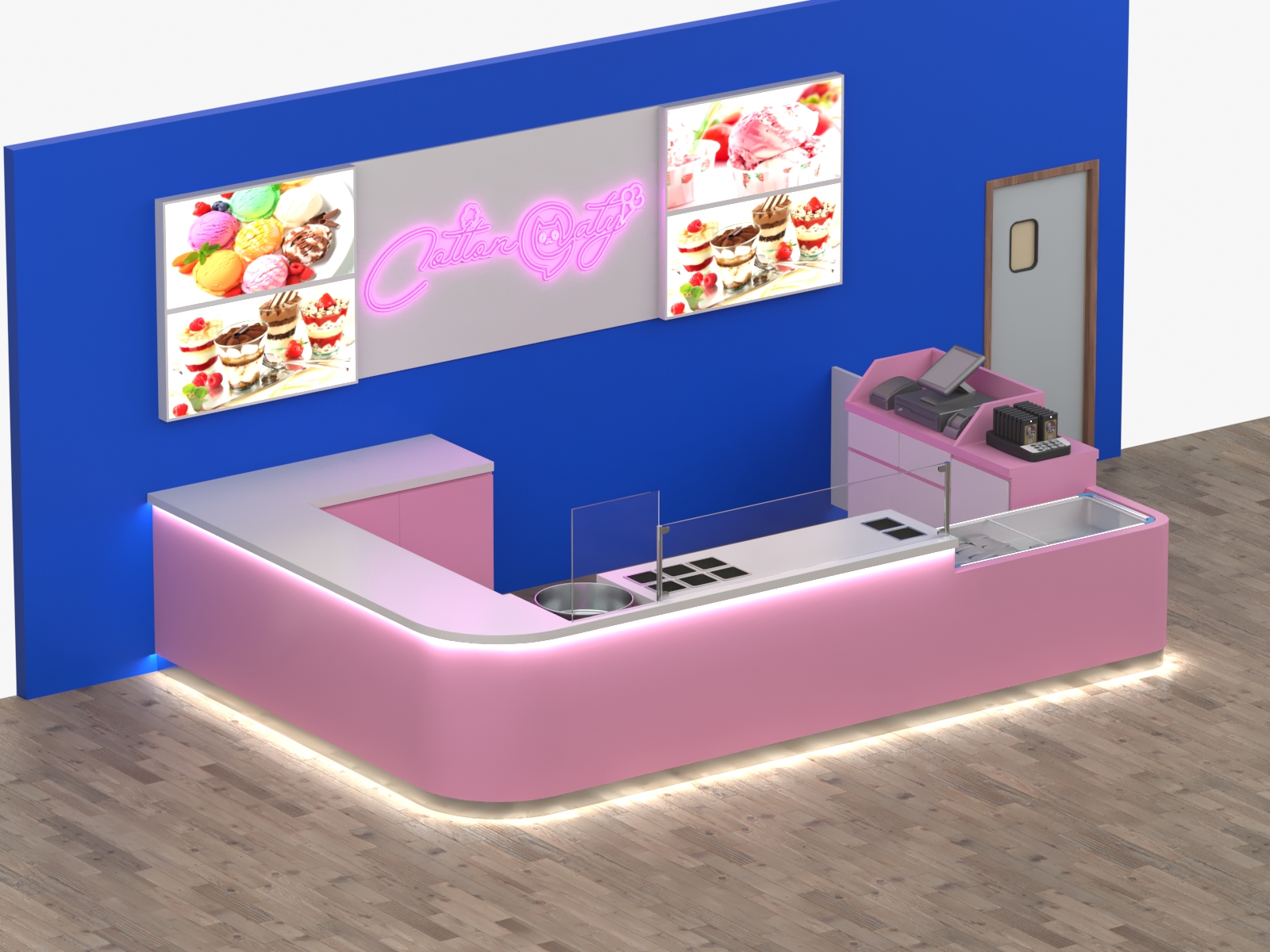 Pink Ice Cream Counter