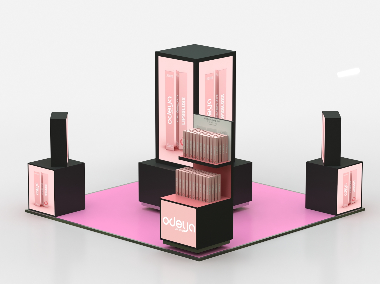 Pink Cosmetic Showcase 