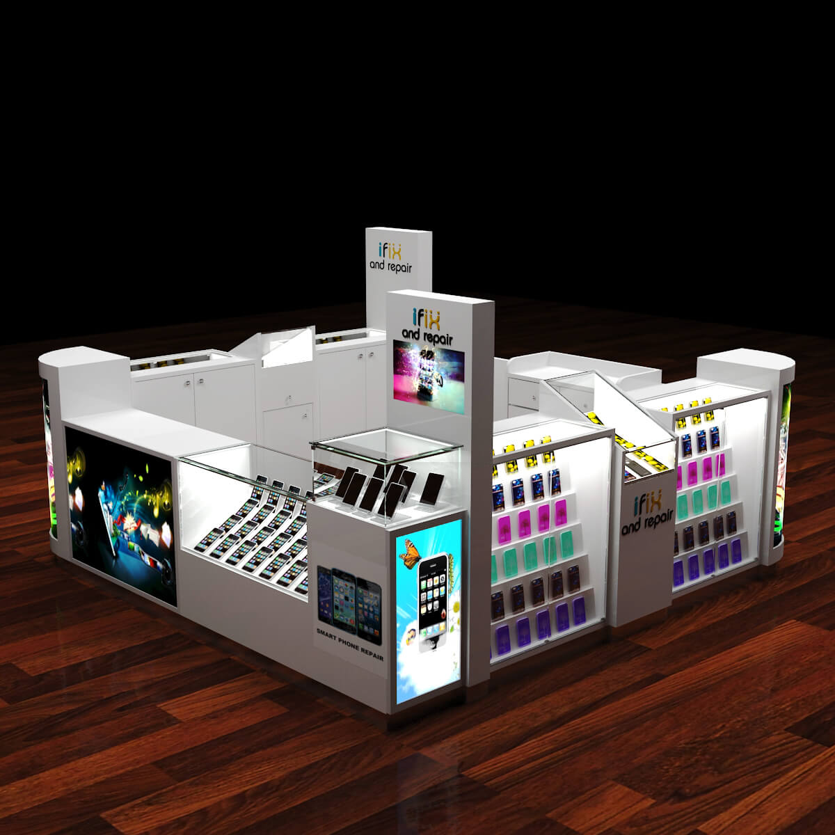 phone accessories display booth 