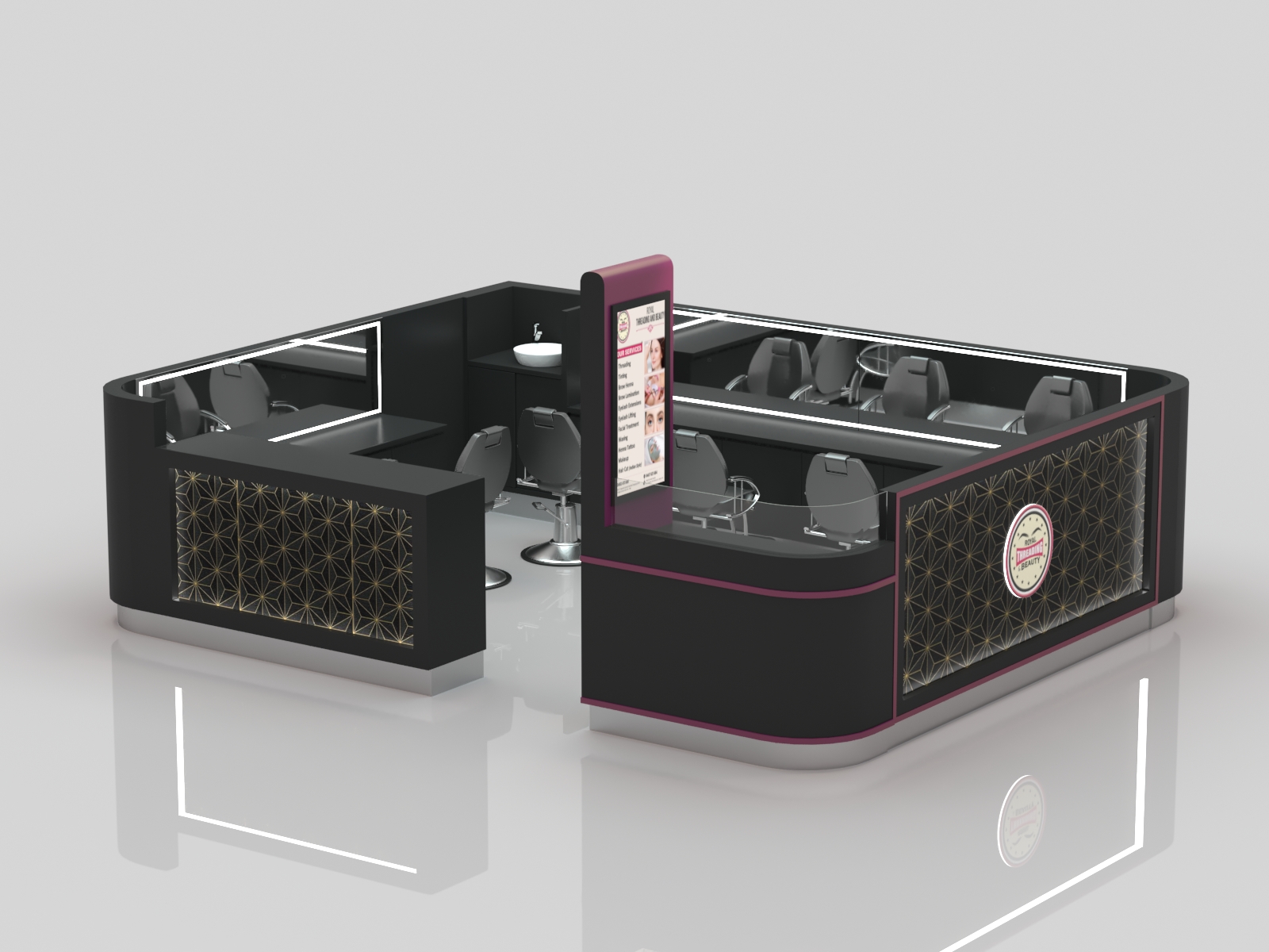 eyebrow threading kiosk