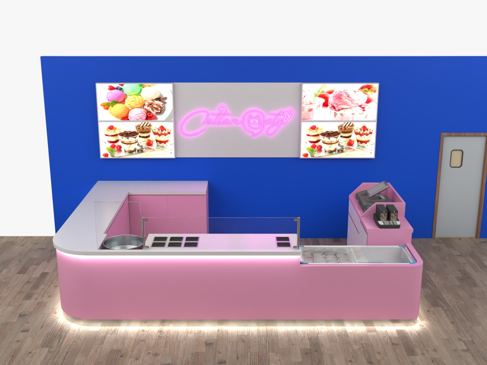 Pink Ice Cream Counter