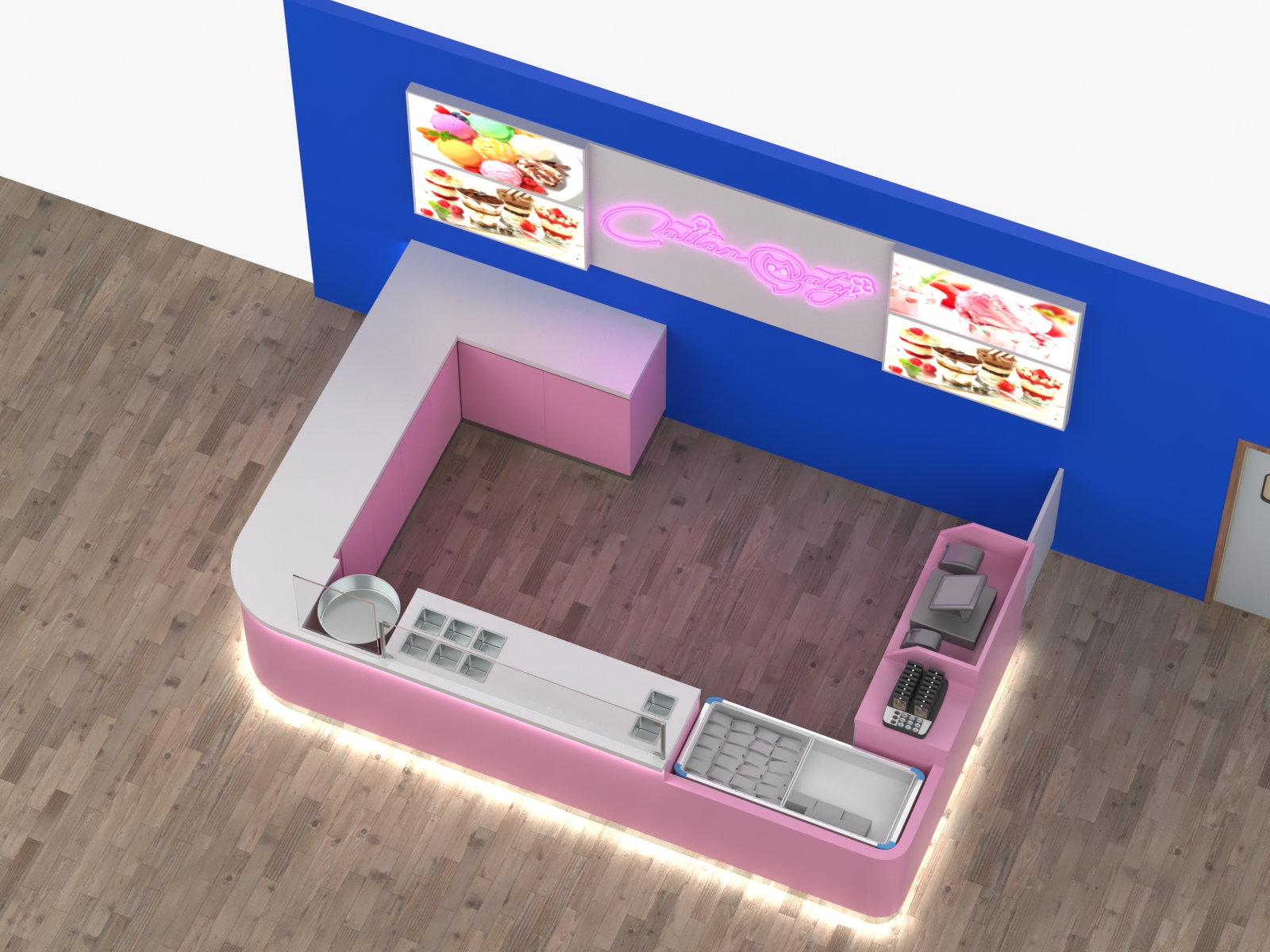 Pink Ice Cream Counter