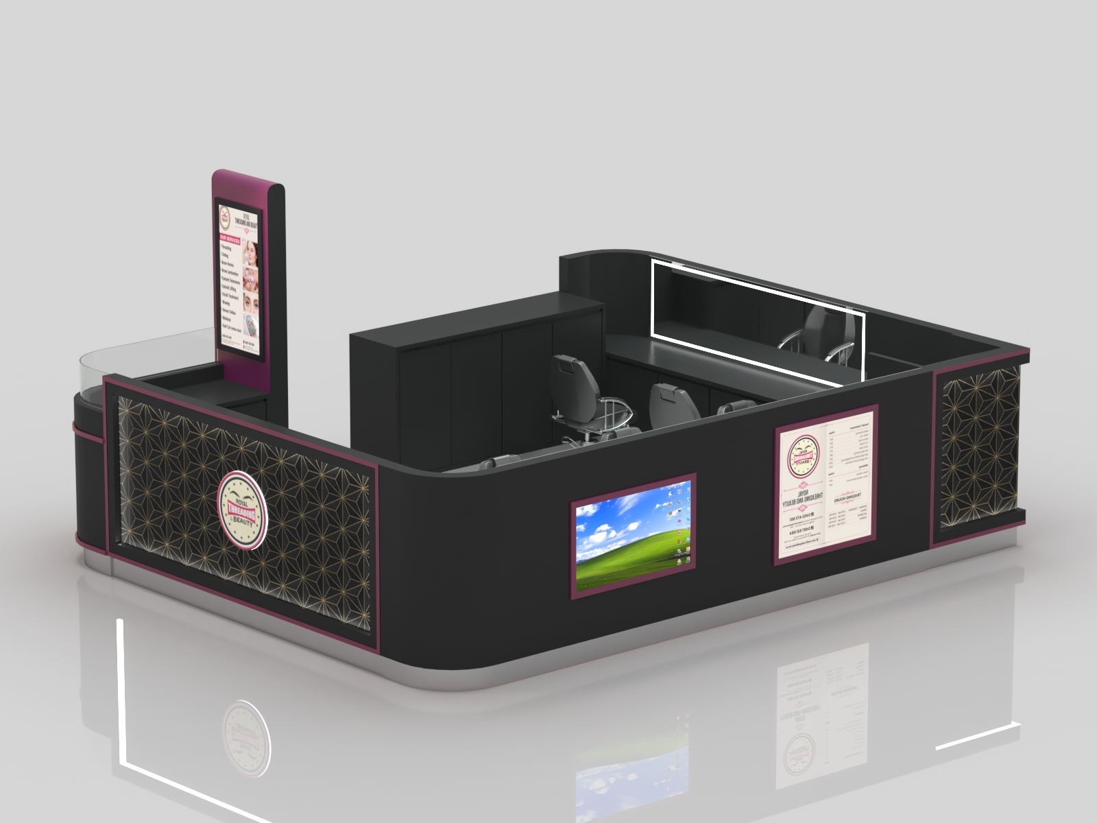 eyebrow threading kiosk