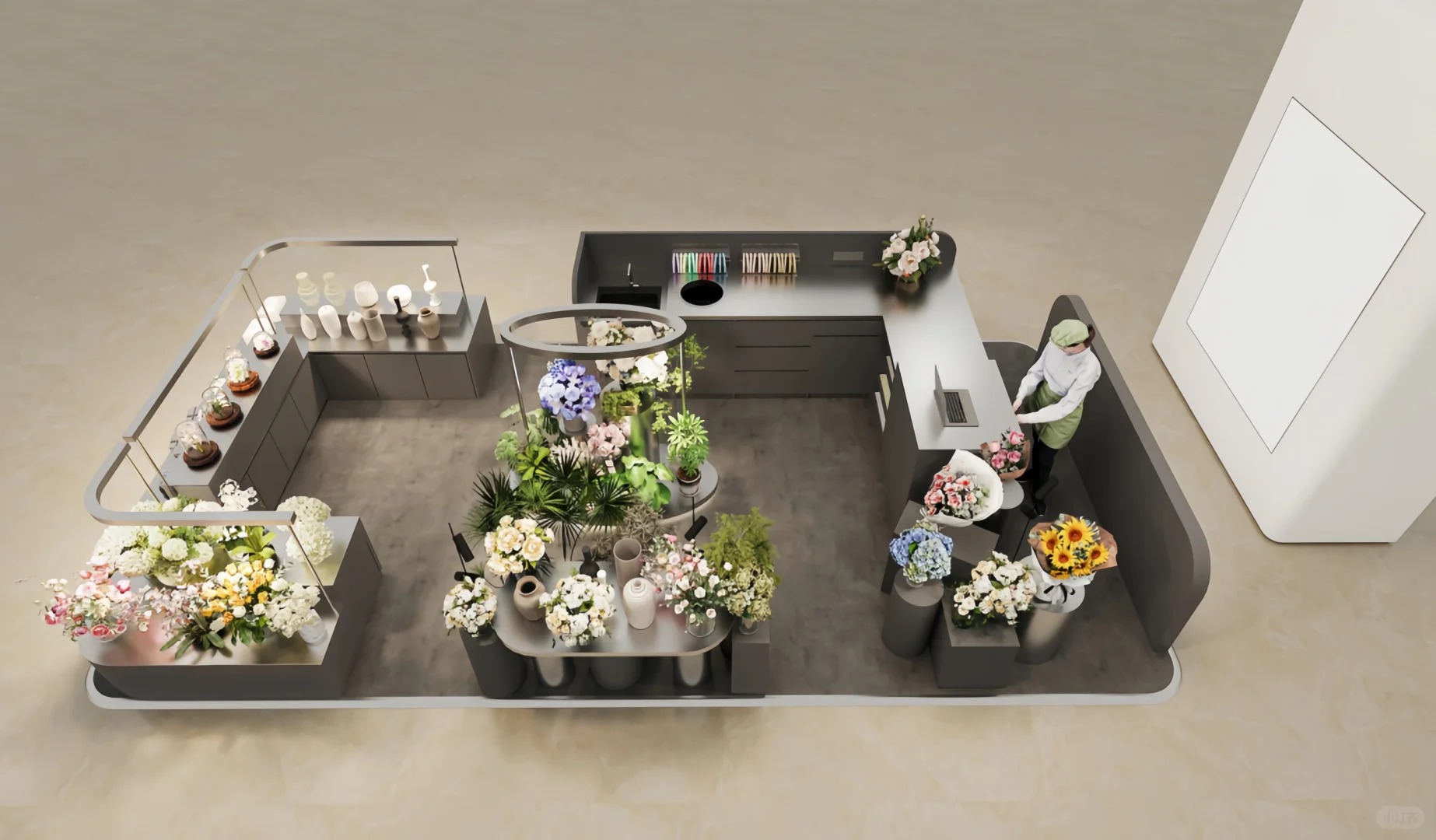 Flower Display Counter 