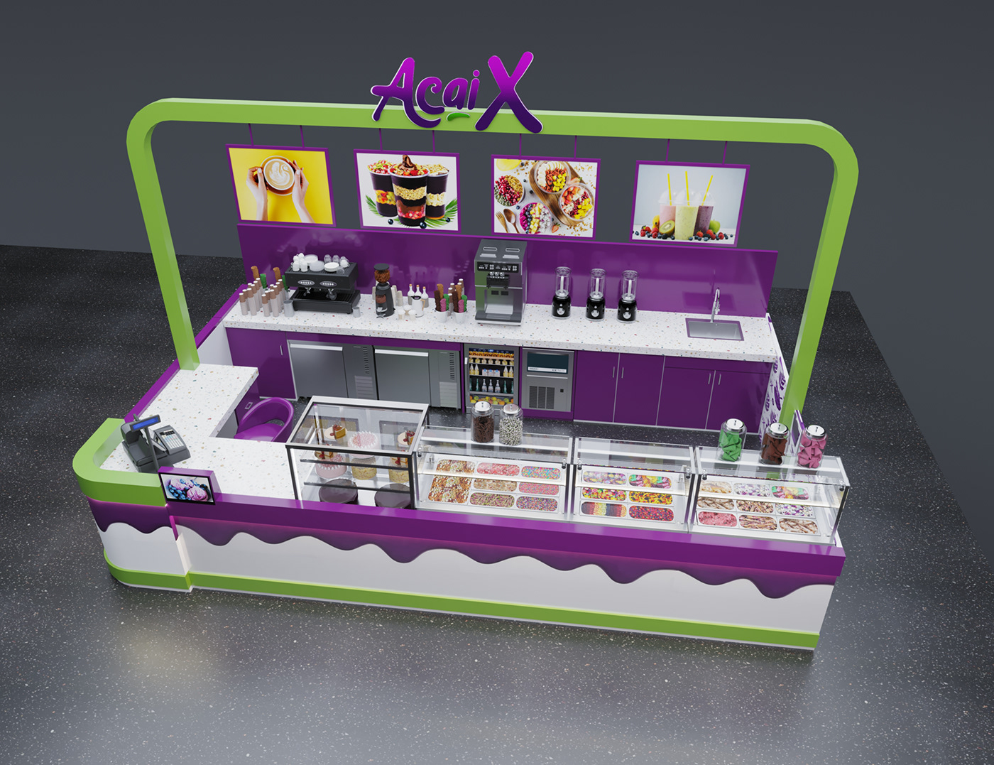 Delicious Yogurt Ice Cream Kiosk