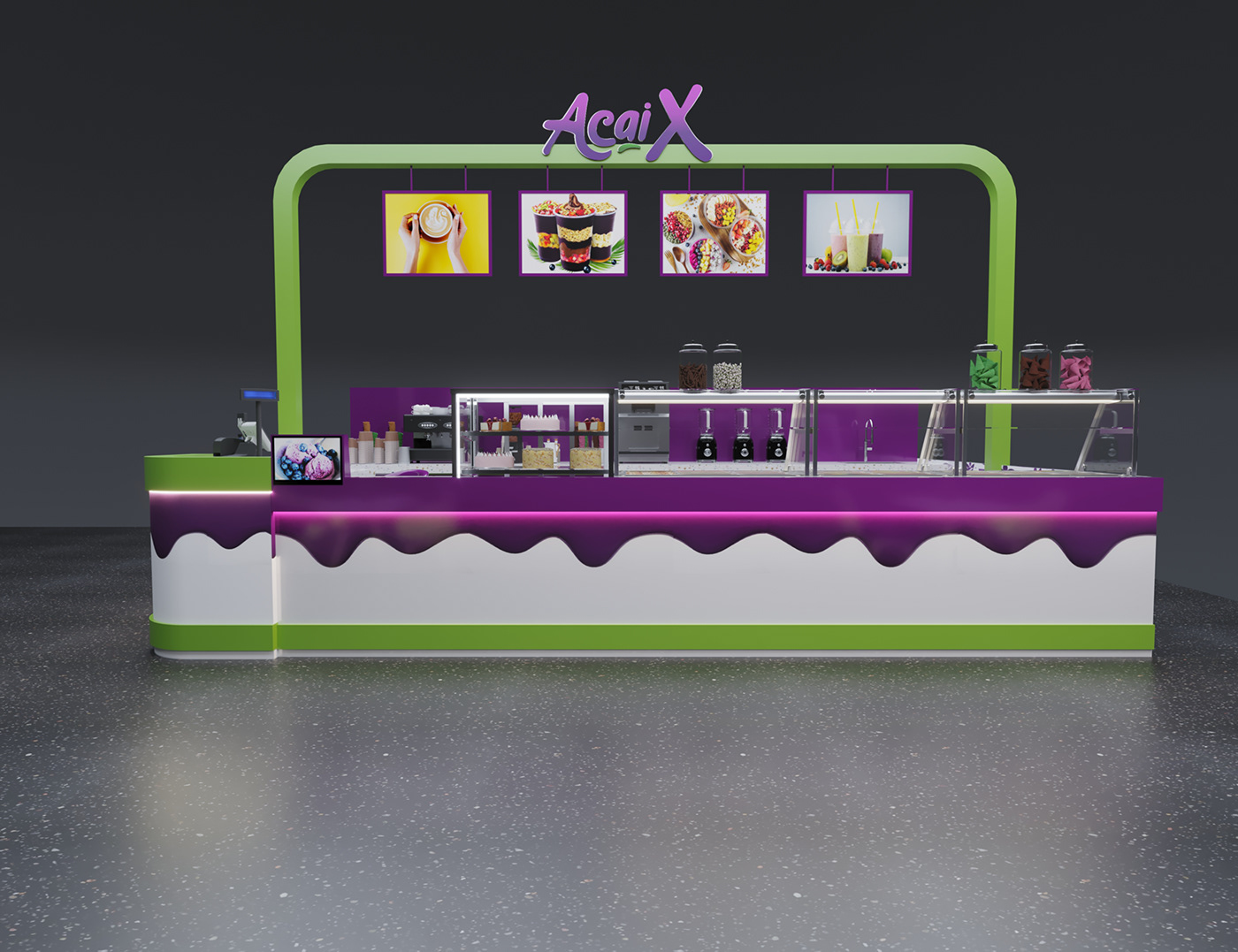 Delicious Yogurt Ice Cream Kiosk
