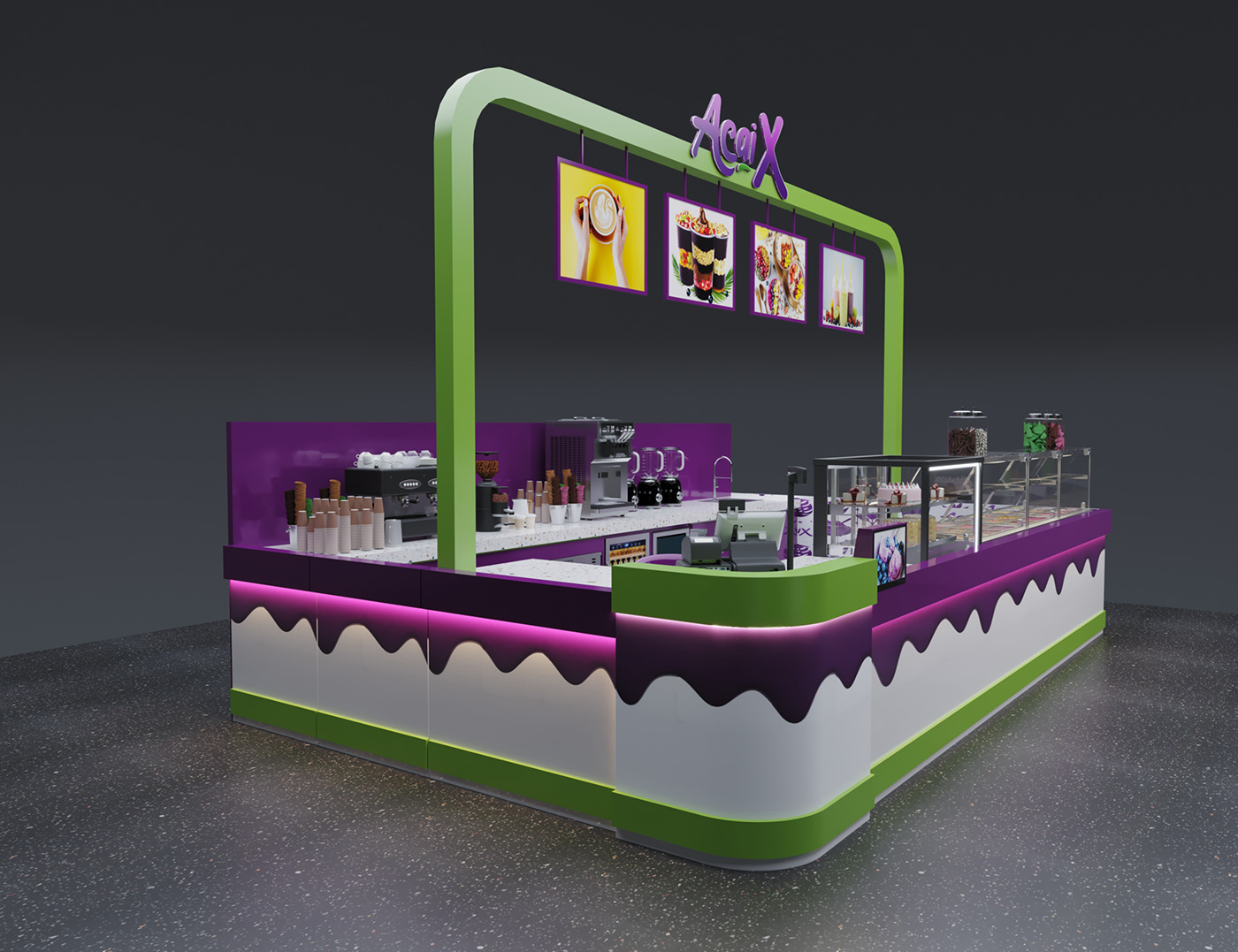 Delicious Yogurt Ice Cream Kiosk