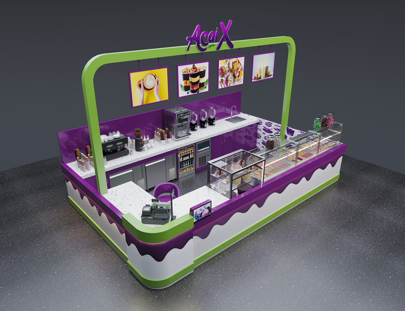 Delicious Yogurt Ice Cream Kiosk