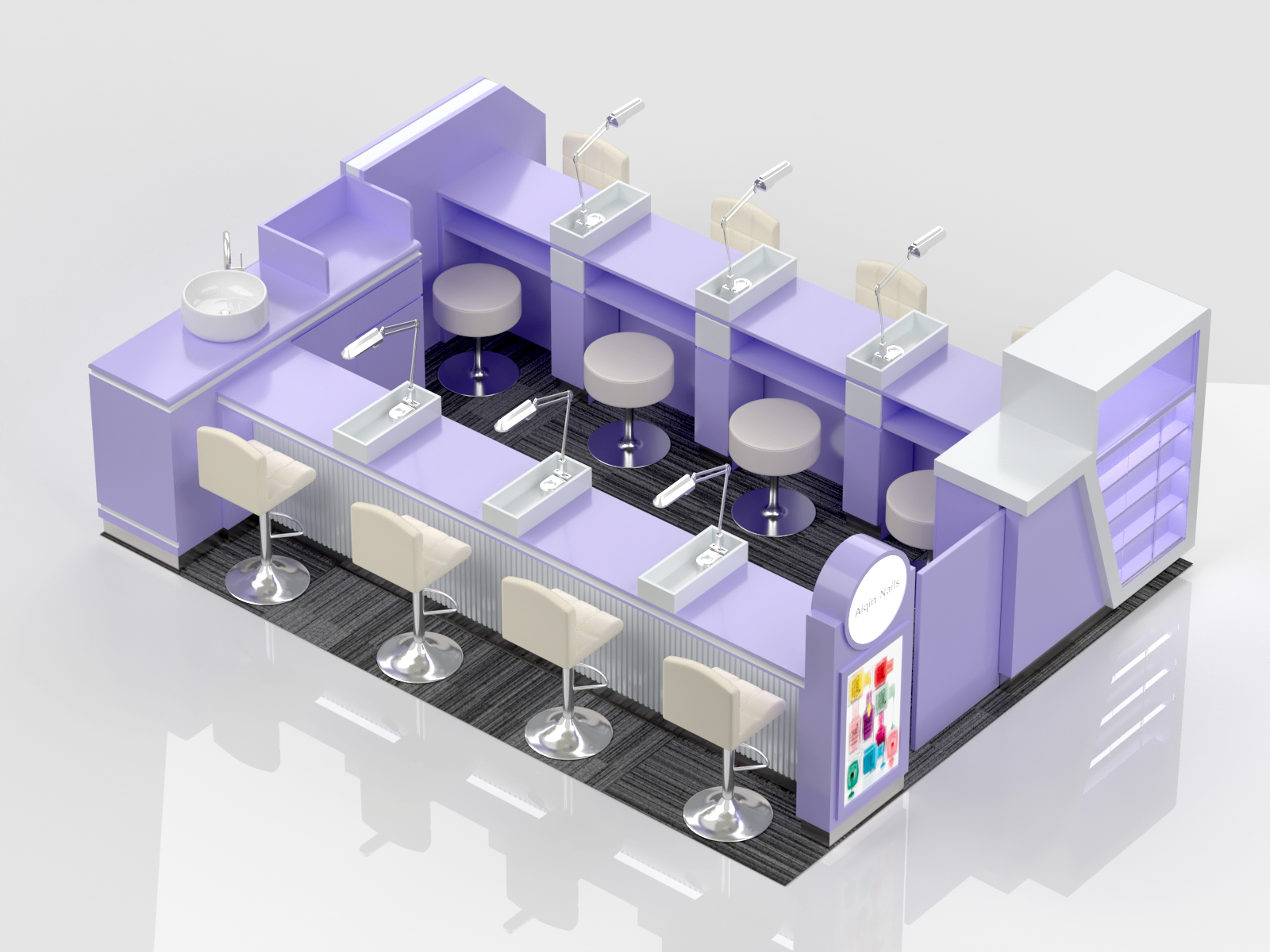Purple Manicure Salon Kiosk