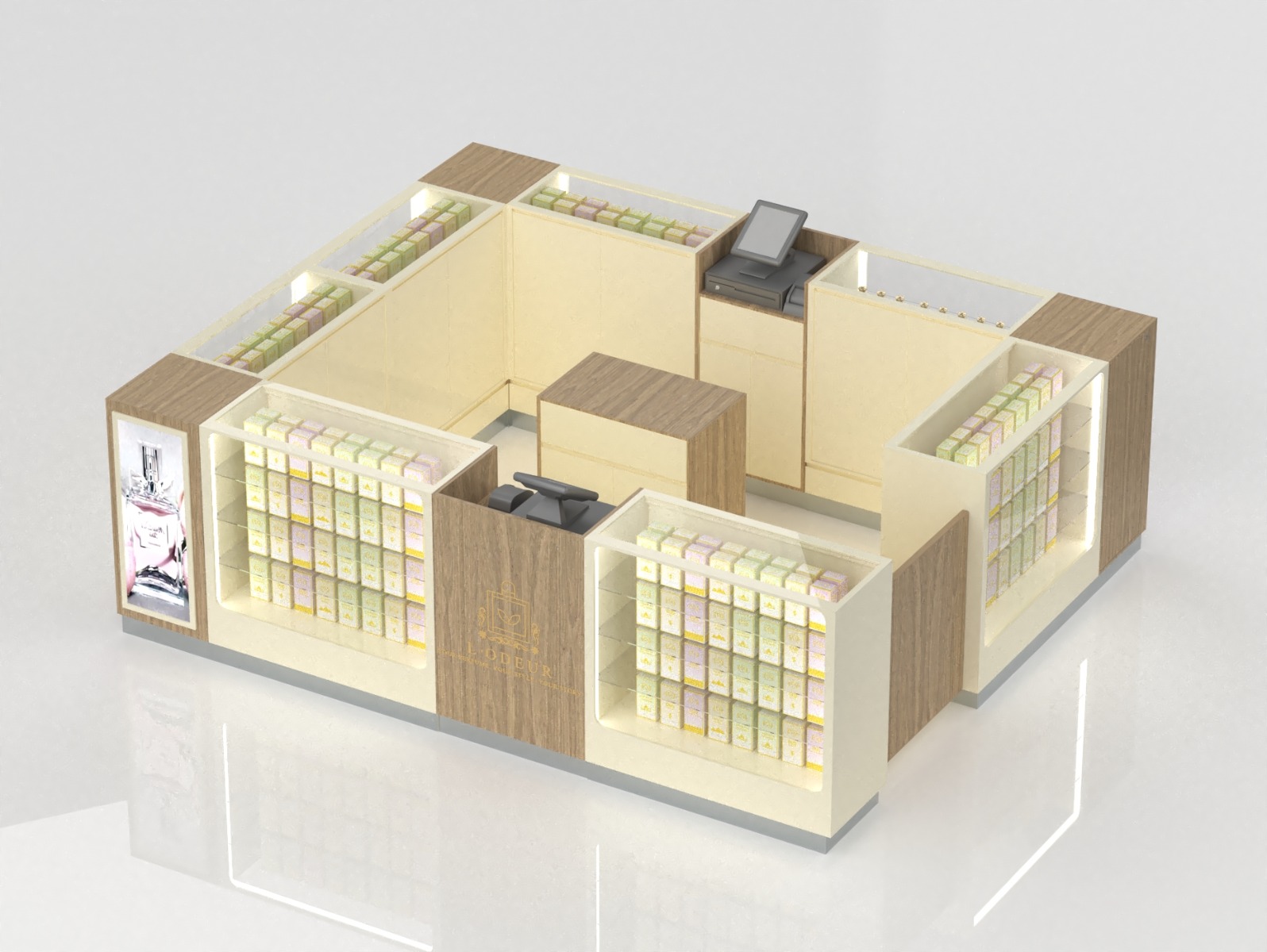 Simple Perfume Mall Kiosk