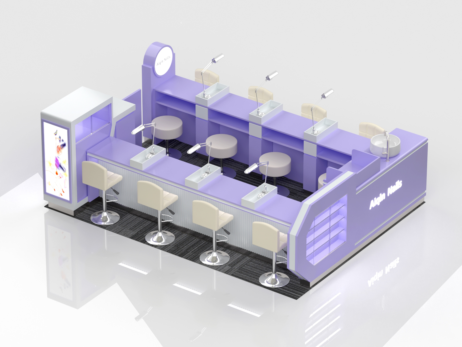 Purple Manicure Salon Kiosk