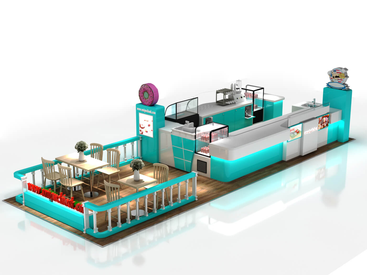 retail donut display kiosk